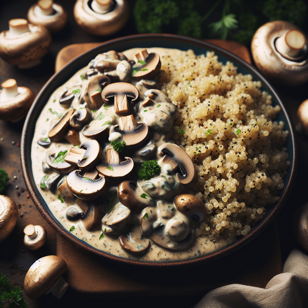 Vegan Mushroom Stroganoff with Herbed Quinoa